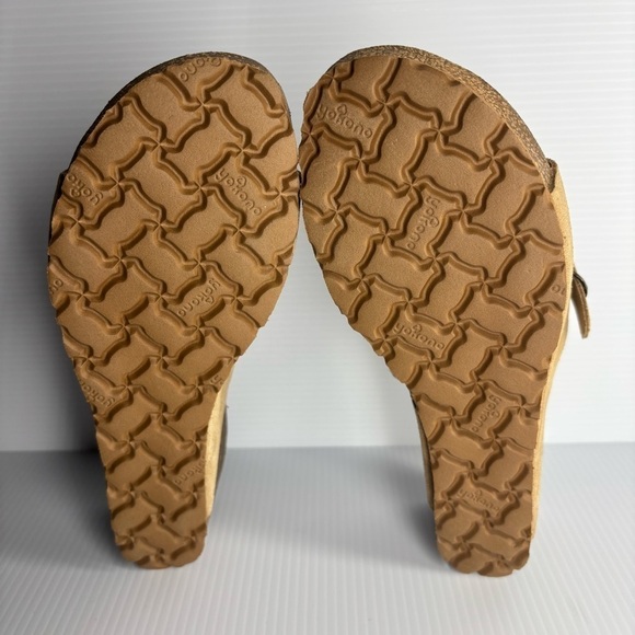 Yokono Sandals Womens 8 Leather Sandals Slip On Cork Wedge Buckle Vacation NEW - Picture 7 of 7